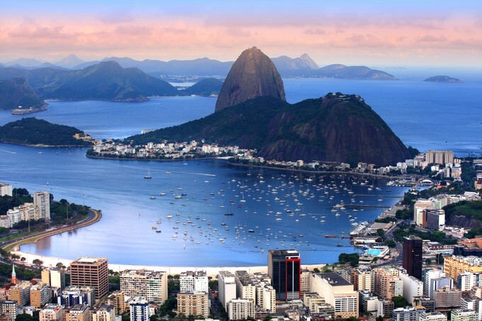 Rio De Janeiro, Brazil in the evening sun light